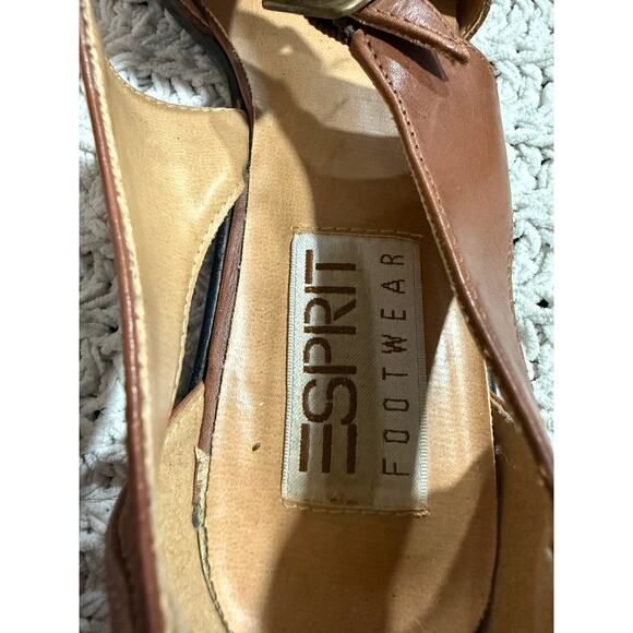 VTG Esprit Fisherman Sandals Y2K Leather Strappy Brazil Womens Size 8 Brown - Picture 2 of 9